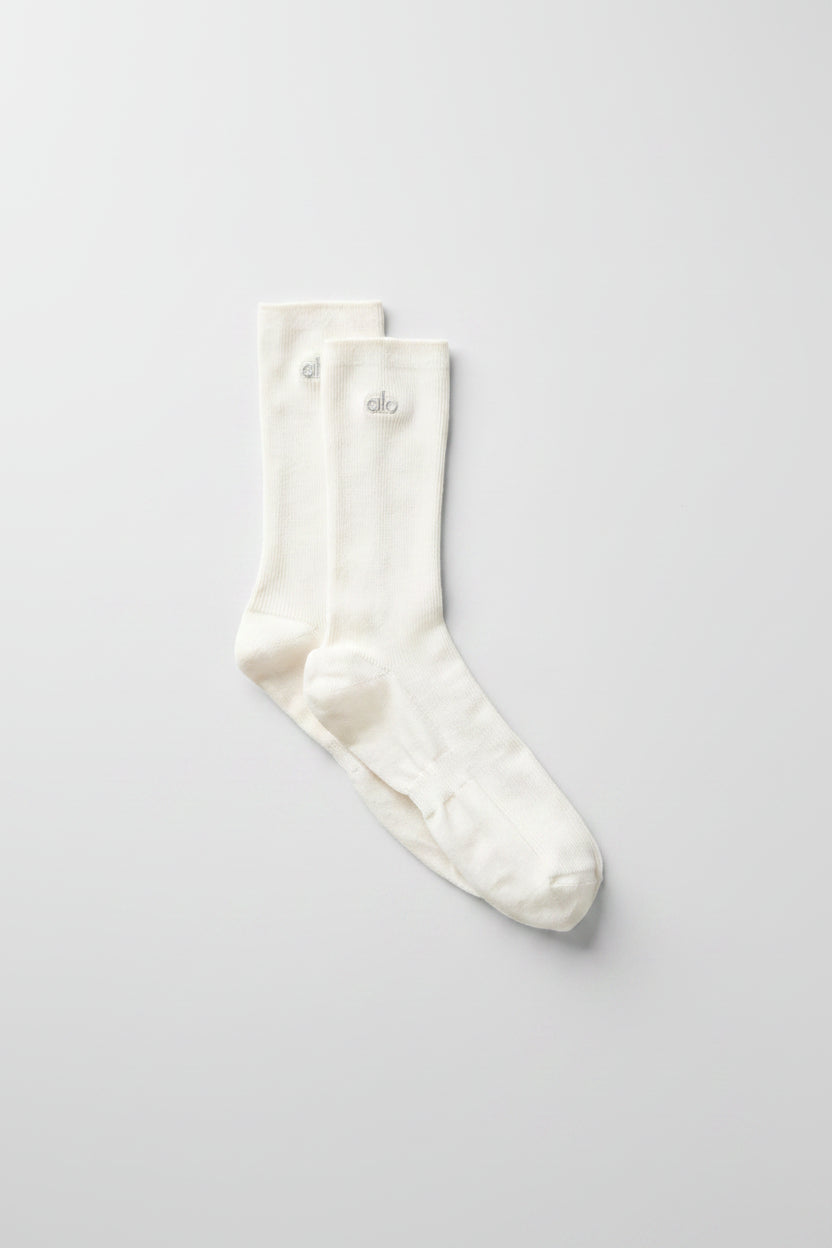 Unisex Half-Crew Understated Sock - Ivory