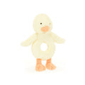Jellycat Kids Plush Bashful Duckling Ring Rattle