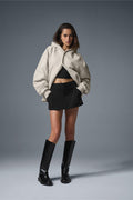 Select Hooded Bomber Jacket - Bone