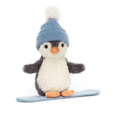 Jellycat Kids Plush Peanut Penguin Snowboarding
