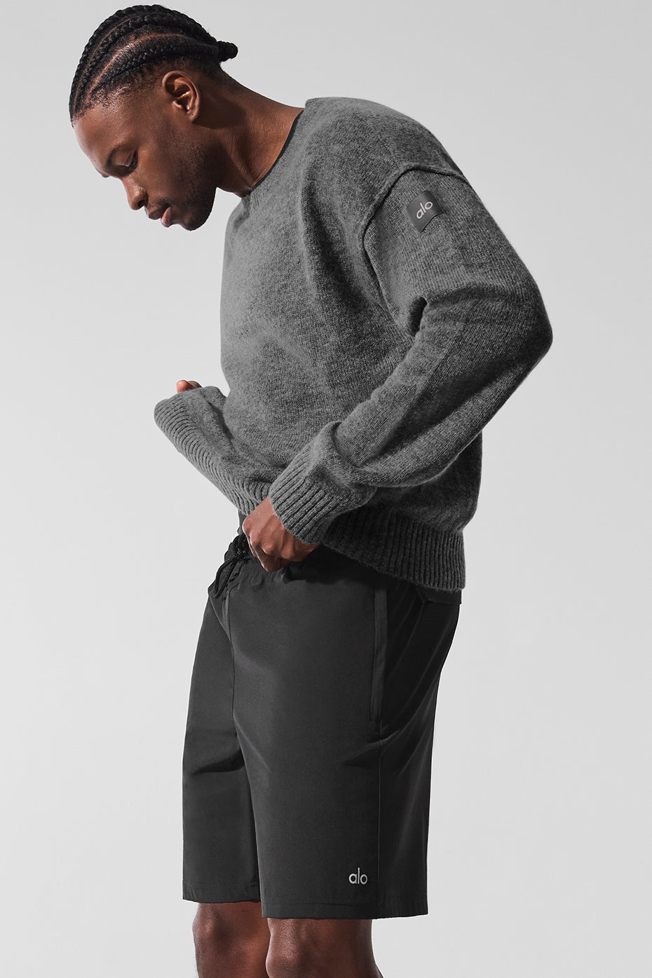 Unisex Wool Cashmere New Class Crewneck Sweater - Platinum Grey