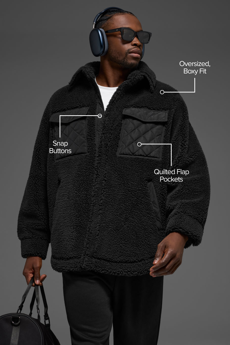 Sherpa Edge Shacket - Black