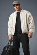 Faux Leather Premier Bomber - Bone