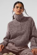 Marl Sweater 1/4 Zip Pullover - Mushroom Marl