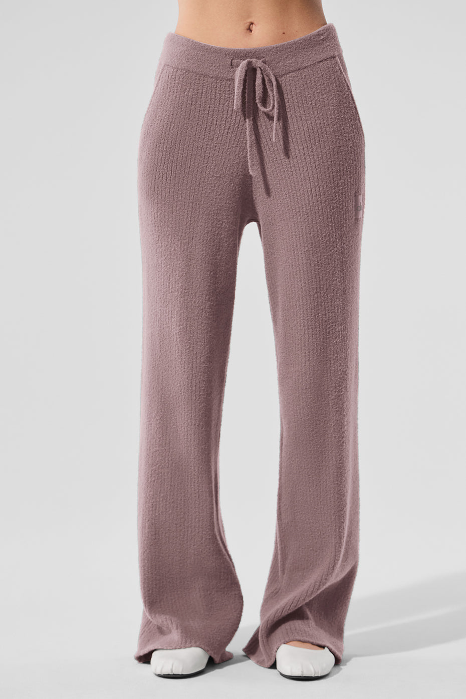 Snuggle Up Sweater High-Waist Wide Leg Pant - Mushroom